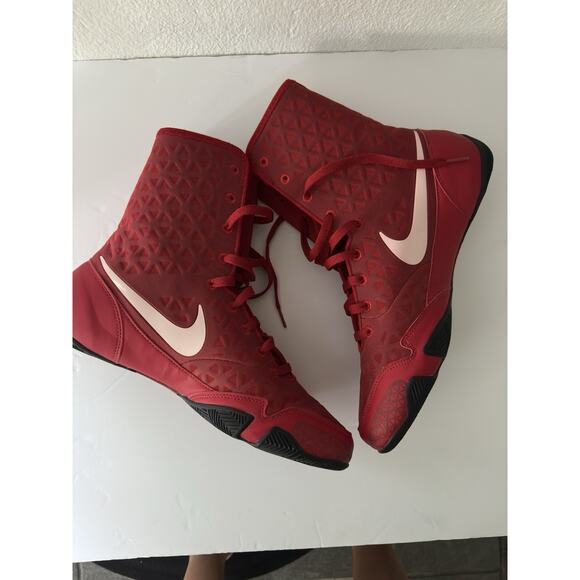 Nike KO Red And White Boxing Boots Mens Size 11 - Excellent Condition - Picture 6 of 13